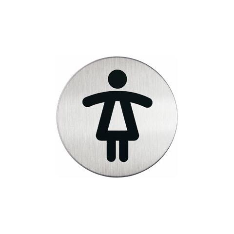 pittogramma ø 8,3cm 'toilette donna' in acciaio - Foto 1