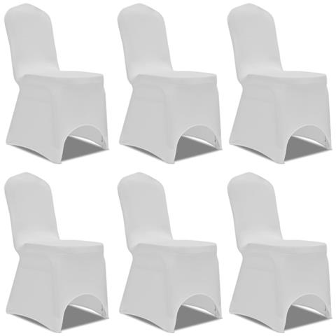 Coprisedia In Tessuto Elasticizzato Bianco 6 Pezzi - Foto 1