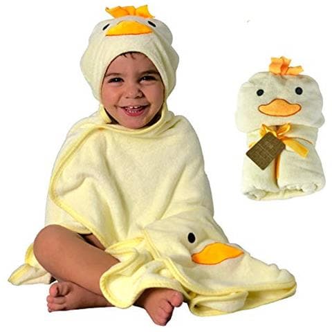 Asciugamano Per Bambini Con Cappuccio A Forma Di Topino + Guanto Da Bagno Gratis, 0-6 Anni, Novità: Due Bottoni Per La Massima Vestibilità, 90x100cm - Foto 1