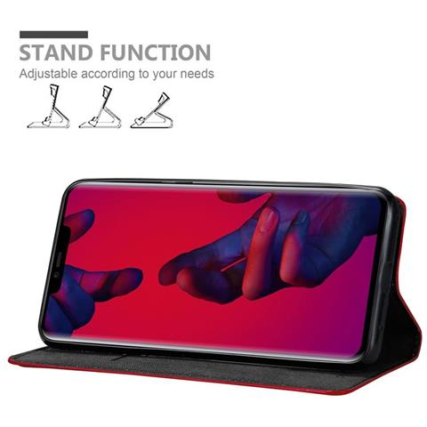 Custodia Compatibile Con Huawei Mate 20 Pro In Rosso Mela - Coperchio Protettiva Con Chiusura Magnetica, Funzione Stand E Tasca Per Le Carte - Foto 2