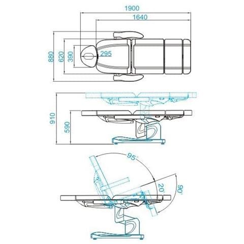Azzurro Poltrona Cosmetica Elettrica 708a 4 Siln Bianco - Foto 2