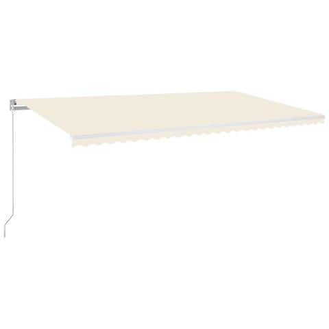 Tenda da Sole Retrattile Manuale con LED 600x300 cm Crema - Foto 1