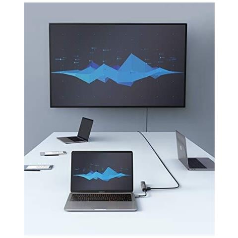 Adattatore Hub C Aggiornato Usb Adattatore 5-in-1 Usb C Con 4k Usb C A Hdmi Porta Ethernet 3 Porte Usb 3.0 Per Macbook Pro Ipad Pro Xps Pixelbook E Altro - Foto 2