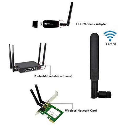 2impostare 8dbi 2.4ghz 5 Ghz Dual Band Wireless Network Wifi Rp-sma Maschio Antenna 20 Centimetri Ipex A Femmina Rp-sma Cavo Pigtail Per Ngff Wireless Card M. 2 (ngff) 3g Carta 4g - Foto 2