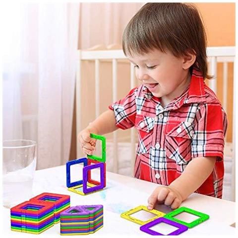 Building Blocks Magnetici 40pc Construction Set Giocattoli Per I Bambini Gioco Stem Creativit Magneti Educativo Toy Blocchi I Ragazzi Femmine Bambino Di Et 3 4 5 6 7 Anni - Foto 2