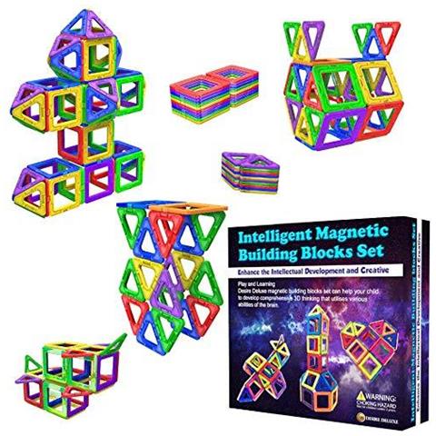 Building Blocks Magnetici 40pc Construction Set Giocattoli Per I Bambini Gioco Stem Creativit Magneti Educativo Toy Blocchi I Ragazzi Femmine Bambino Di Et 3 4 5 6 7 Anni - Foto 1