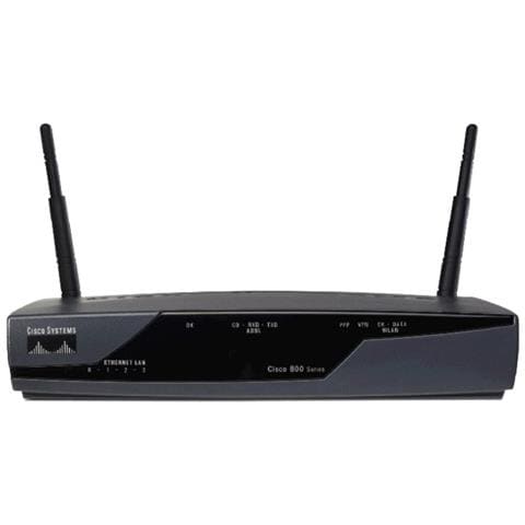 Wireless Router Cisco 877 - IEEE 802.11b / g - 2 x Antenna - ISM band - 54 Mbps Velocità wireless - 4 x Porta di rete - Foto 2