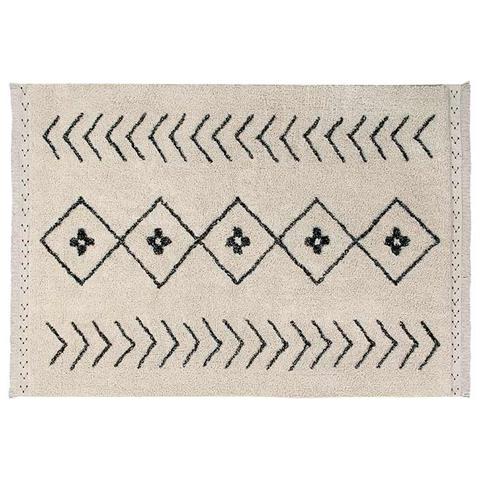 Tappeto Berbero Rombi In Cotone - Beige - 140 X 210 Cm - Foto 1