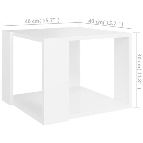 Tavolino da Salotto Bianco 40x40x30 cm in Legno Multistrato - Foto 2