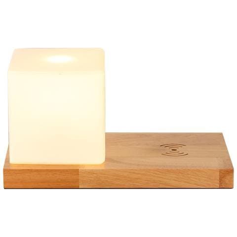 Lampada Da Comodino Multifunzione - Carica Wireless 10W, Sveglia Con Luce E Suoni Naturali, Touch Dimmerabile