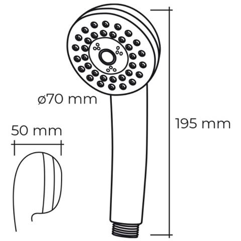 Soffione Doccia Classico Cromo Edm - 3 Funzioni - Foto 2