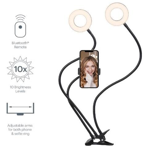 Cy3538vcslr V-dual Classic Anello Per Selfie 2 In 1 Con Supporto Per Telefono +telecomando B - Foto 1