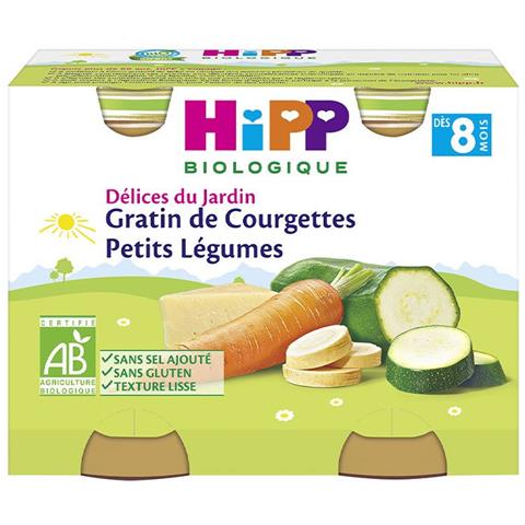 Piccoli Vasi Organici Delizie Da Giardino Da 8 Mesi Gratin Di Zucchine Verdure Piccole 2x190g - Foto 1