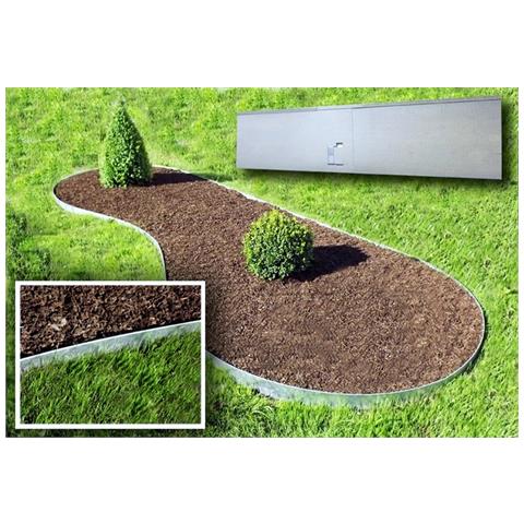 Set Di 10 Bordure Per Aiuole 13,5 Cm X 120 Cm, Grigio | Aiuole Giardino | Cordoli Per Aiuole - Foto 2