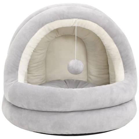 Letto Per Gatti 50x50x45 Cm Grigio E Crema - Foto 2