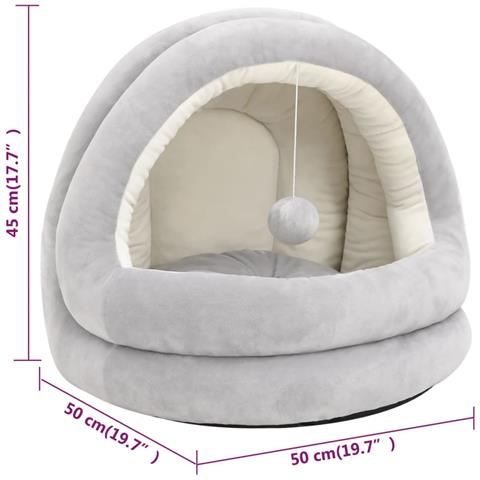 Letto Per Gatti 50x50x45 Cm Grigio E Crema - Foto 6