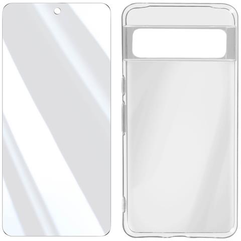 Pack Protezione Per Google Pixel 8 Pro, Cover Rigida E Vetro Temperato, Trasparente - Foto 1