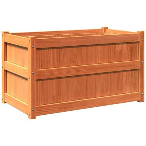Fioriera Giardino Marrone Cera 90x50x50 Cm Legno Massello Pino - Foto 1
