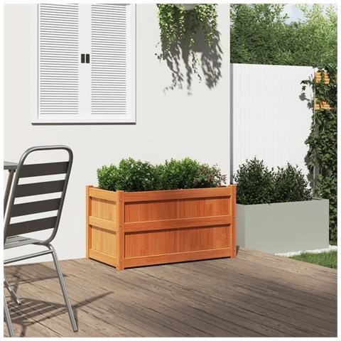 Fioriera Giardino Marrone Cera 90x50x50 Cm Legno Massello Pino - Foto 2
