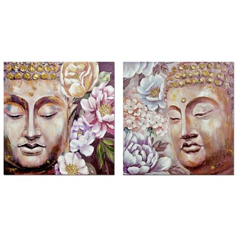 Quadro Dkd Home Decor Buddha 80 X 3 X 80 Cm Orientale (2 Unità) - Foto 1