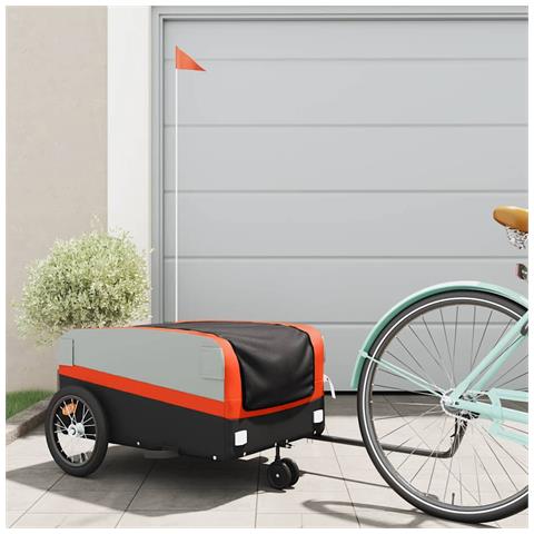Rimorchio Da Bici Nero E Arancione 45 Kg In Ferro - Foto 10