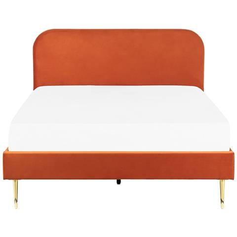 Letto Velluto Flayat 160 X 200 Cm Arancione - Foto 8