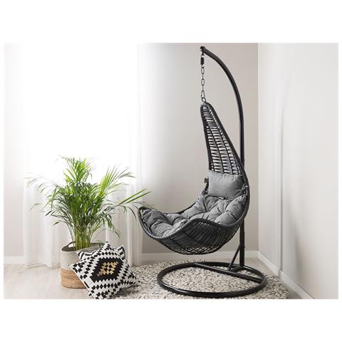 Sedia Sospesa Rattan Nero Atri Ii - Foto 1