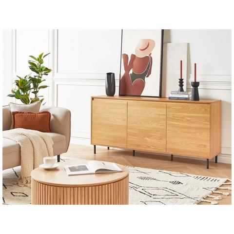 Credenza A 3 Ante Legno Chiaro Nikea - Foto 1