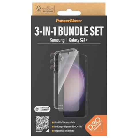 3-in-1 Bundle Glas, Case, Cam Pellicola Proteggischermo Trasparente Samsung 1 Pz - Foto 2