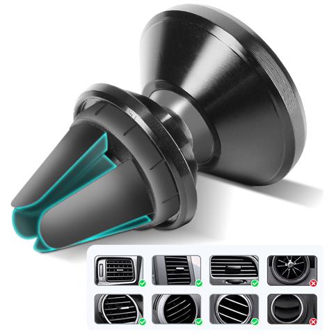 Supporto Auto Per Smartphone Magnetico Compatto Ad Alte Prestazioni, Nero - Foto 2