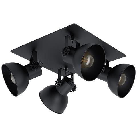 Spot Minimal Barnstaple 1 Legno Nero 4 Luci E27 40w - Foto 1