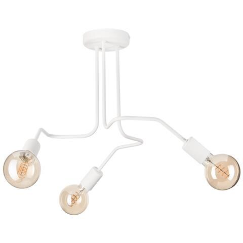 Lampada A Sospensione Damiano - Bianco - Metallo - 40x55x55 Cm - Foto 1