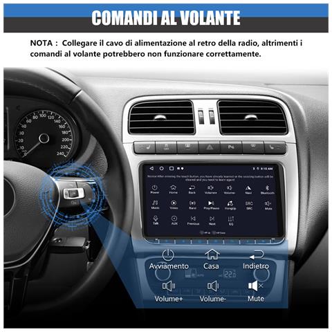 9 Pollici Android 12 Autoradio [2g+64gb] Con Carplay /android Auto Per Vw Golf 5 6 Plus Polo Passat Tiguan Seat, Car Radio Gps Bluetooth Wifi Fm Rds Eq Comandi Al Volante - Foto 2