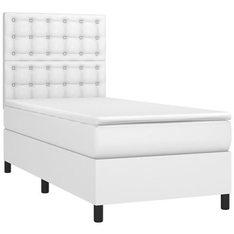 Giroletto Molle Con Materasso E Led Bianco 90x190 Cm Similpelle - Foto 2