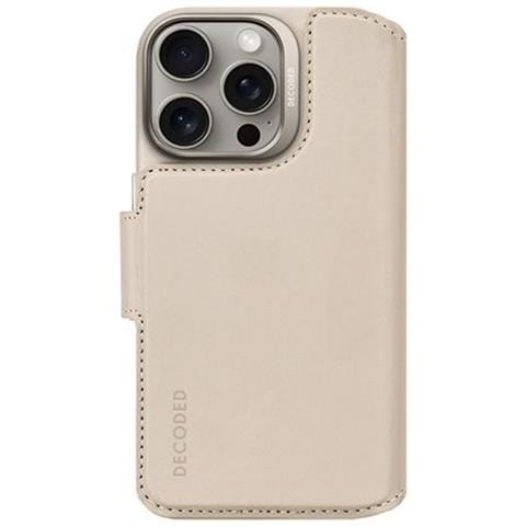 Custodia Per Iphone 16 Pro Magsafe Con Portacarte E Cover Amovibile, Beige - Foto 5