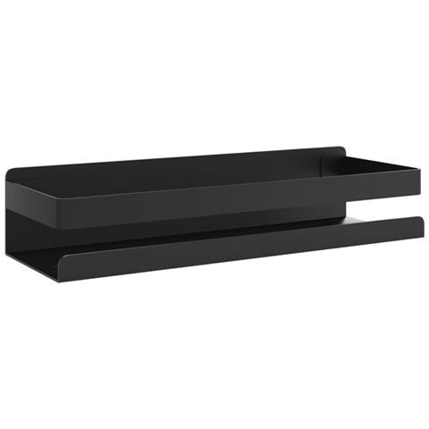 Mensola Doccia Nera Opaca 30x10x6cm Acciaio Inox 304 Spazzolato - Foto 2