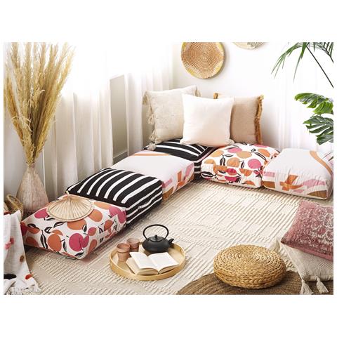 Pouf Mellal Cotone Multicolore 50 Cm 50 Cm 20 Cm - Foto 1