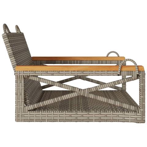 Panchina a Dondolo Grigia 63x62x40 cm in Polyrattan - Foto 2