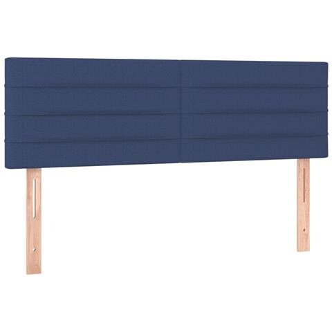 Letto a Molle con Materasso e LED Blu 140x190 cm in Tessuto - Foto 8