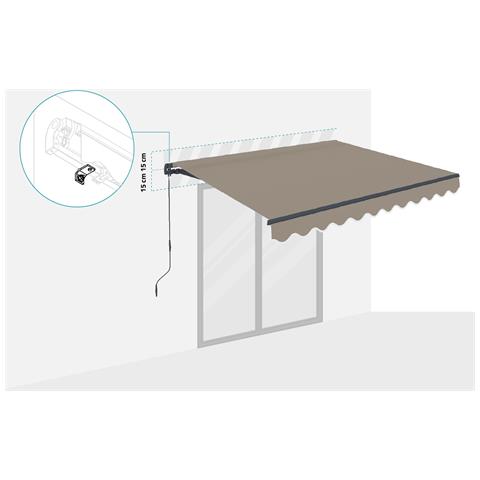 Tenda Manuale Monoblocco 3m X 2,5m - Cazeboo - Vecchio - Retrattile - Taupe - Anti-uv - Superficie Coperta 7,5m² - Densità 320m² - Idrorepellente - Foto 2