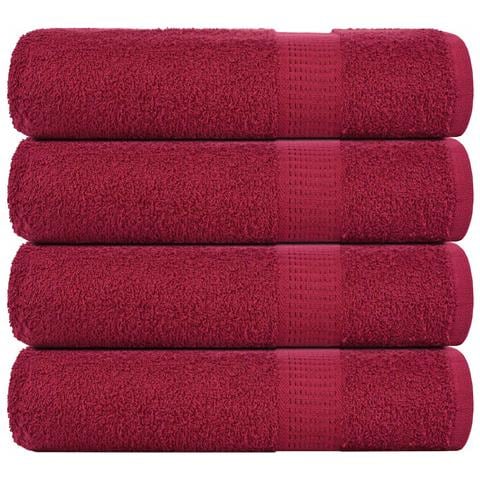 Asciugamani Da Bagno 4pz Bordeaux 100x150cm 360g/m 100% Cotone - Foto 1