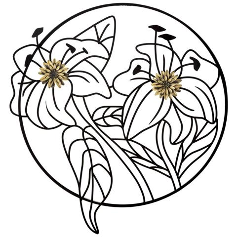 Decorazione In Metallo 3d Mf34 - Nero - Metallo - 63x2x69 Cm - Foto 1