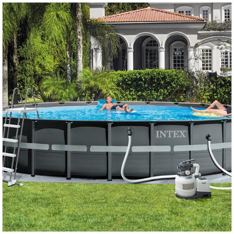 Piscina Fuori Terra - In Giro - 732x732x132 Cm - Grigio - Include Accessori Coordinati Cb42 - Foto 2