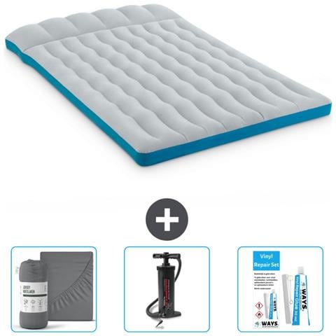 Set Materassino Gonfiabile - 193x127x24 Cm - Blu - Include Accessori Coordinati Cb11 - Foto 1