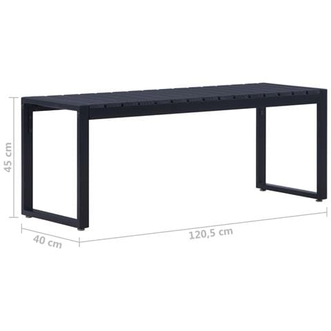 Lusso Casadino -  Panchina Da Giardino 120,5 Cm In Pannello Ps Nero - Foto 5