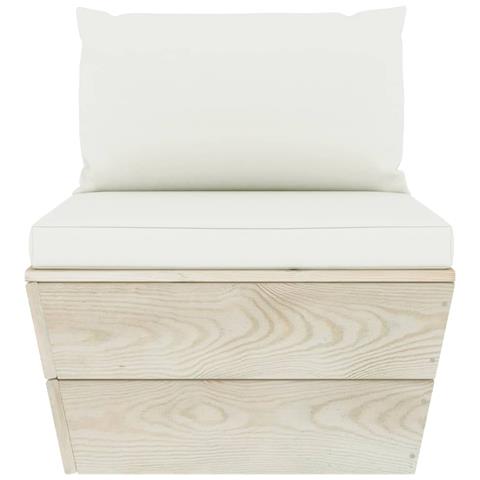 Divano Centrale Da Giardino Su Pallet E Cuscini Legno Di Abete - Foto 2