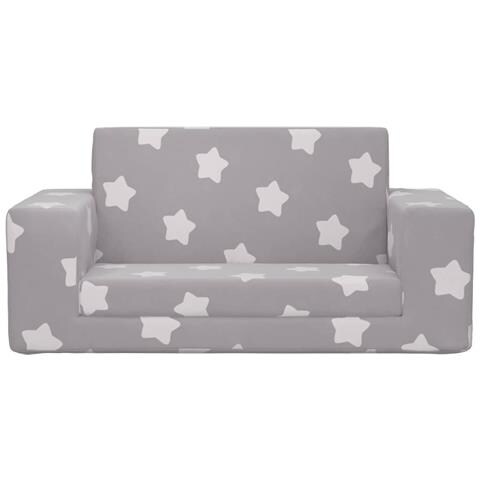 Lusso Casadino - Divano Letto Bambini A 2 Posti Grigio Chiaro Con Stelle Peluche - Foto 2