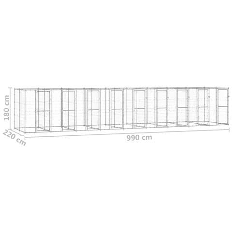 Lusso Casadino -  Gabbia Per Cani Da Esterno In Acciaio Zincato 21,78m² - Foto 6