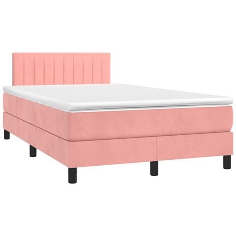 Giroletto a Molle con Materasso Rosa 120x190 cm in Velluto - Foto 1