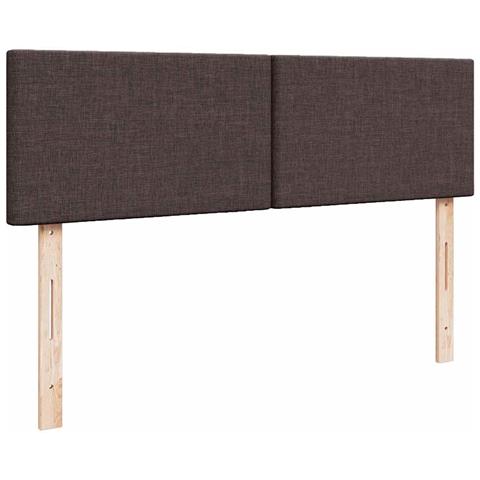 Pouf Letto con Materasso Marrone Scuro 140x190 cm in Tessuto - Foto 9
